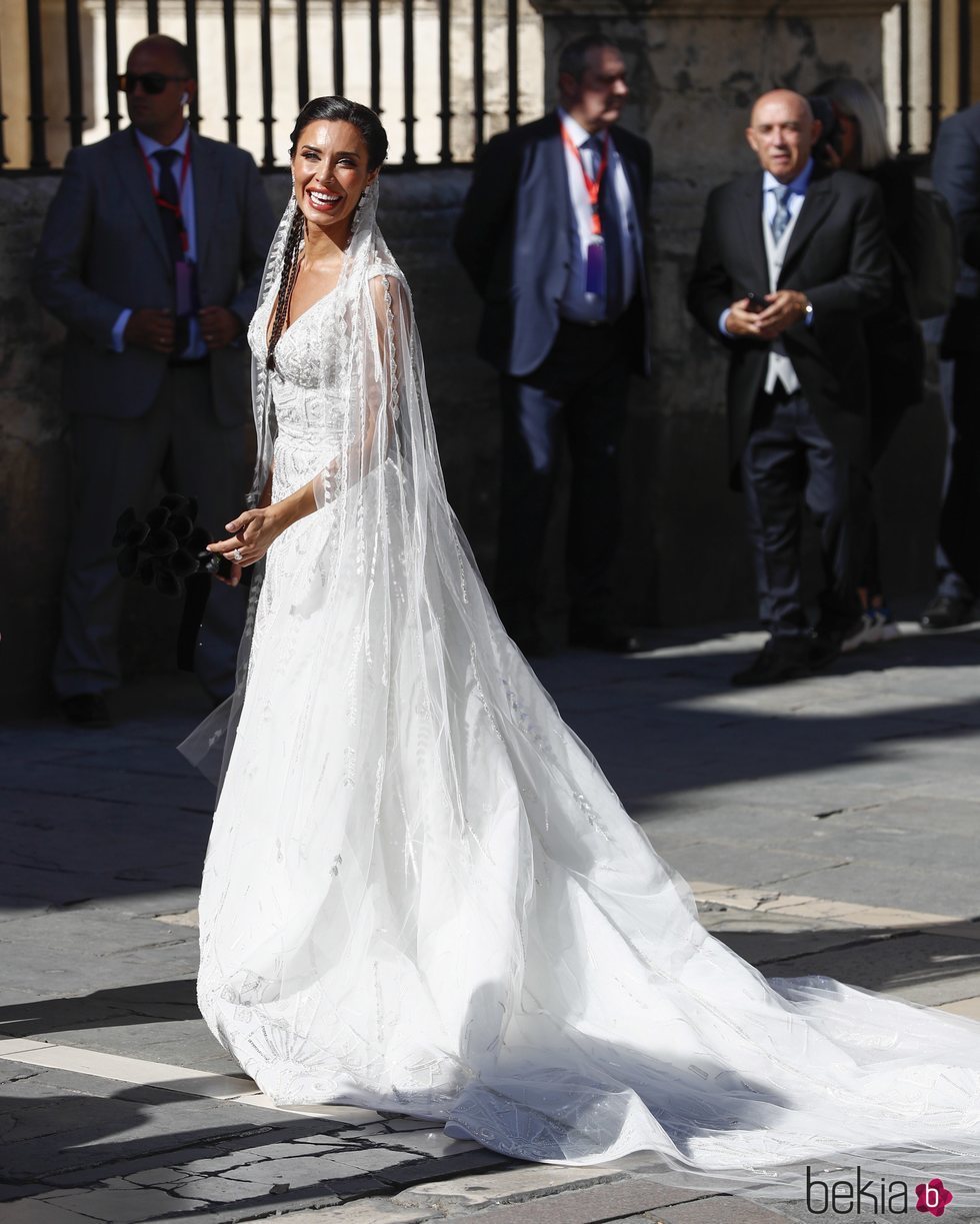 Pilar Rubio con un vestido de Zuhair Murad en día de su boda con Sergio Ramos