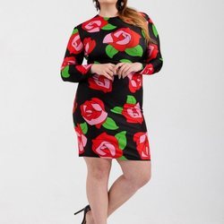 Vestido 'Roses Stretch' de la nueva línea 'curvy' de María Escoté