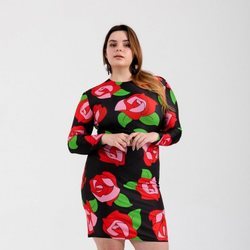Vestido 'Roses Stretch' de la nueva línea 'curvy' de María Escoté
