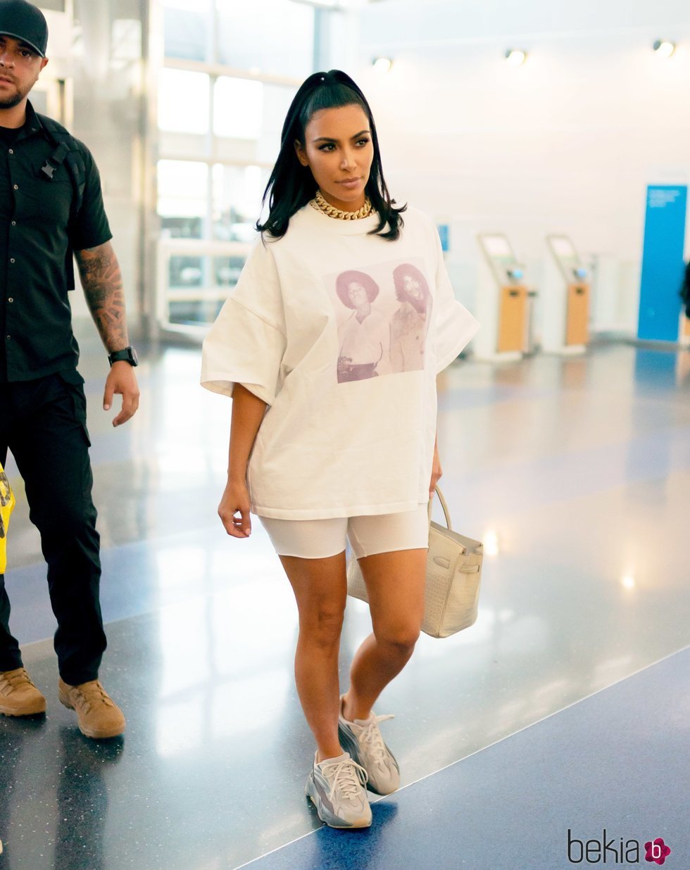 Kim Kardashian fotografiada a su llegada al JFK