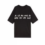 Camiseta negra serigrafiada con mensaje de la colección Billie Eilish x Bershka