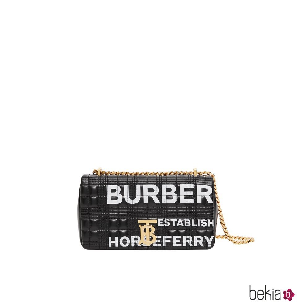 Bolso negro 'Lola' con correa dorada de la colección Burberry otoño 2019