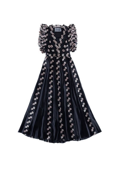 Vestido negro con mangas de la colección de H&M y Giambattista Valli