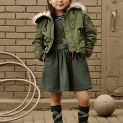 Vestido caqui con abrigo para niña de 'Zara SRPLS' otoño 2019