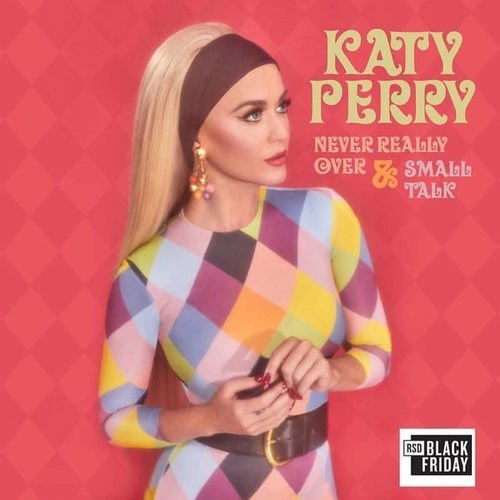 Katy Perry con el Rainbow Diamonds Dress de María Escoté en la portada de su vinilo