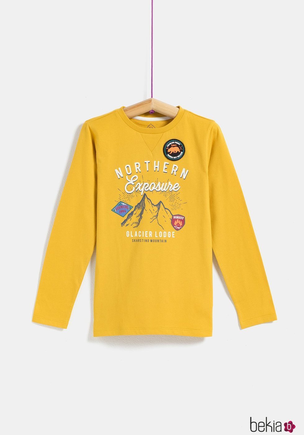 Camiseta amarilla 'Nothern Exposure' de niño de la colección 'I-O' de Carrefour y TEX para otoño/invierno 2019