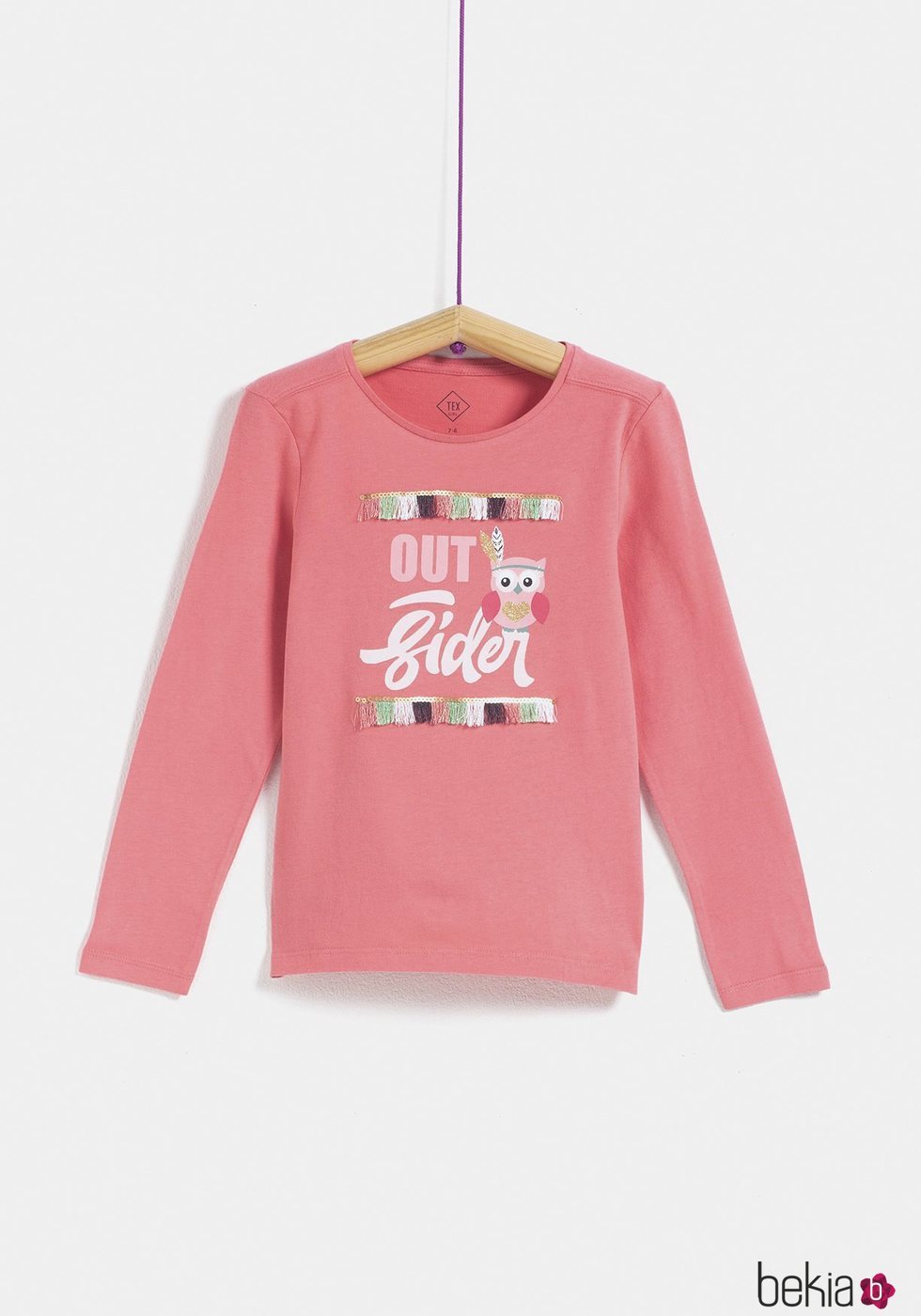 Camiseta rosa para niña de la colección 'I-O' de Carrefour y TEX para otoño/invierno 2019