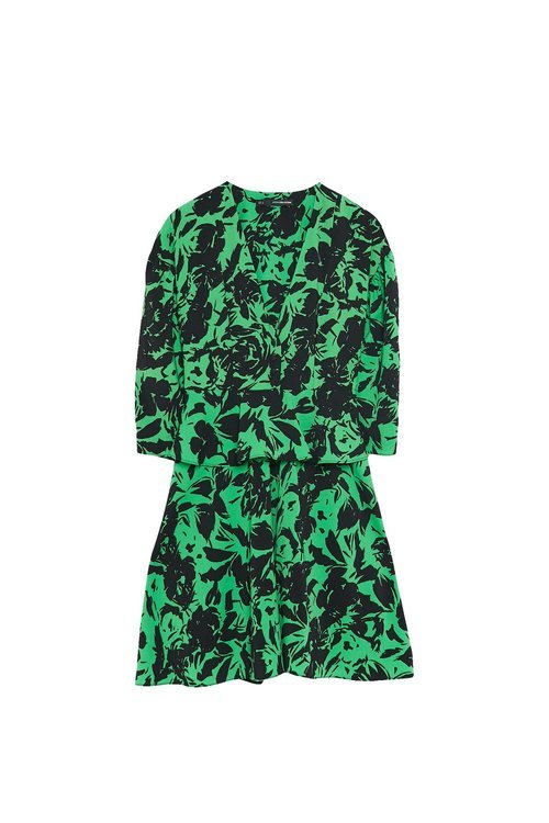 Vestido verde animal print de la colección Sfera otoño/invierno 2019-2020 Especial Navidad