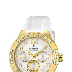 Reloj de correa de silicona blanca de la colección 'Golden Dream' de Festina