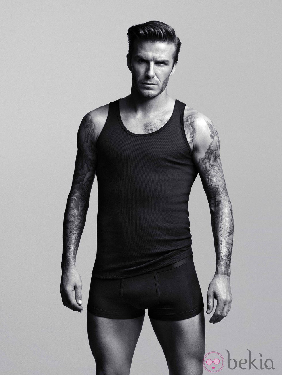 David Beckham con camiseta de tirantes negra