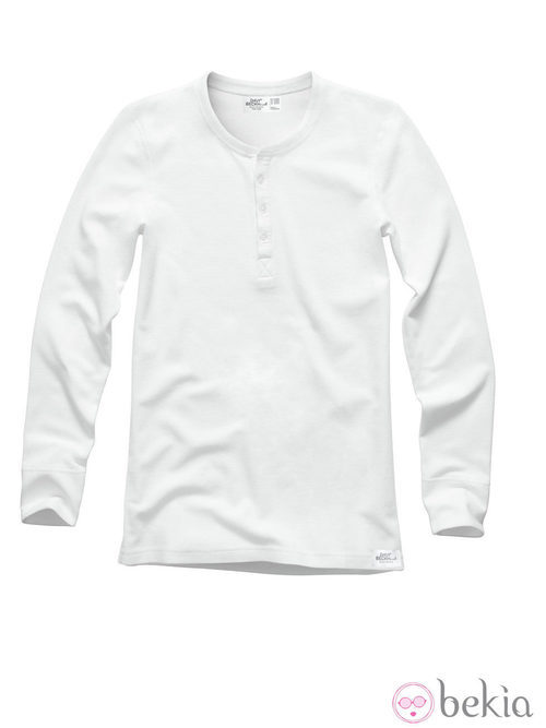 Camiseta de manga larga blanca de la colección de David Beckham para H&M