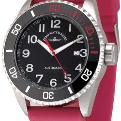Reloj Zeno-Watch Basel de la línea Diver 500 con correa de caucho roja