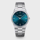 Reloj masculino metalizado con detalles en azul de la colección primavera/verano 2020 de Cluse