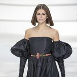 Vestido de satén negro otoño/ invierno 2020-2021 Chanel