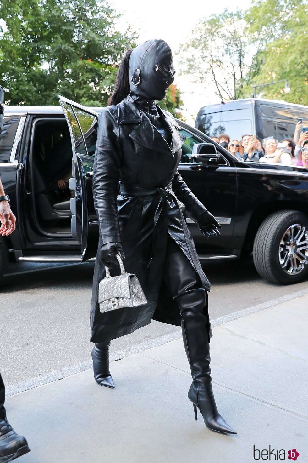 Kim Kardashian de Balenciaga en la Semana de la Moda de Nueva York primera/verano 2022