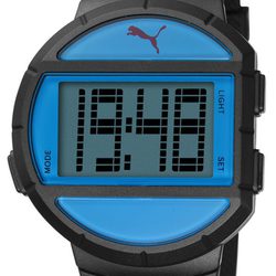 Reloj deportivo 'Half Time' de la firma Puma en color negro y azul