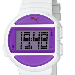 Reloj deportivo 'Half Time' de la firma Puma en color blanco y morado