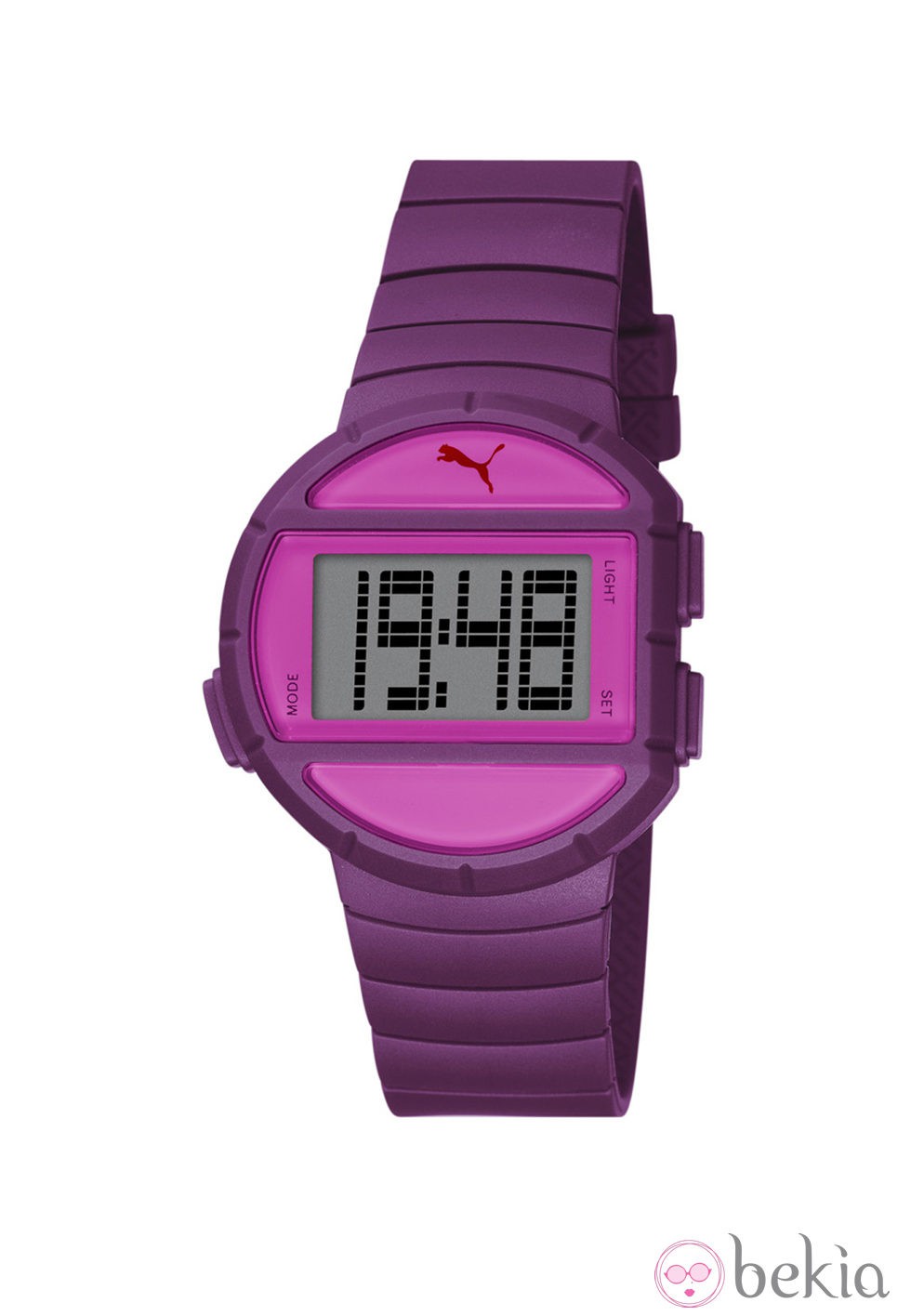 Reloj deportivo 'Half Time' de la firma Puma en color morado y fucsia