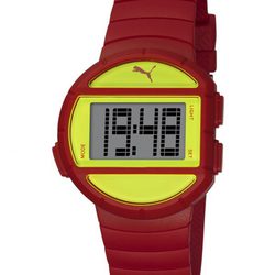 Reloj deportivo 'Half Time' de la firma Puma en color rojo y amarillo