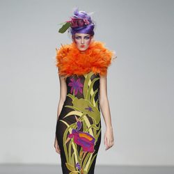 Vestido estampado vegetal de Elisa Palomino en la Madrid Fashion Week