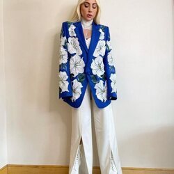 Lady Gaga de Rodarte para la promoción de 'House of Gucci' en Nueva York