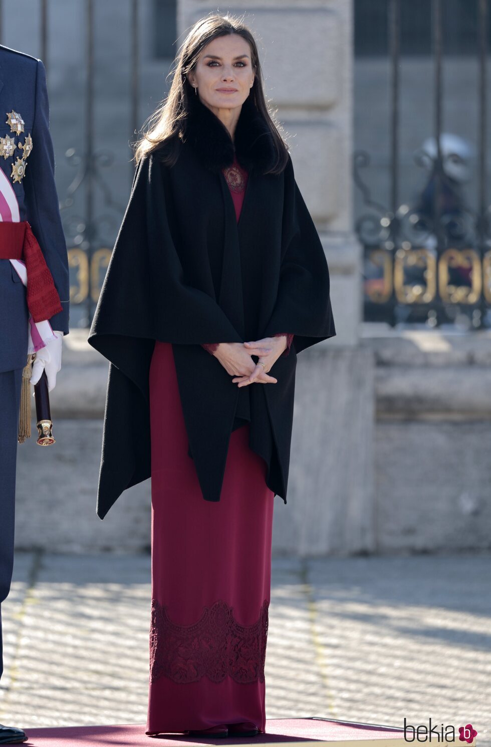 La Reina Letizia con un look de Felipe Varela en la Pascua Militar 2023