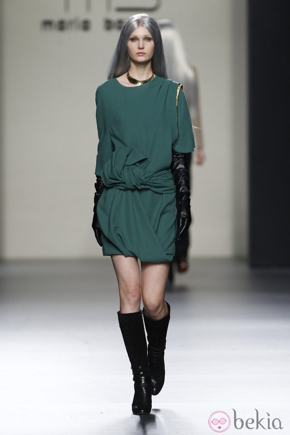 Vestido verde de María Barros en Madrid Fashion Week