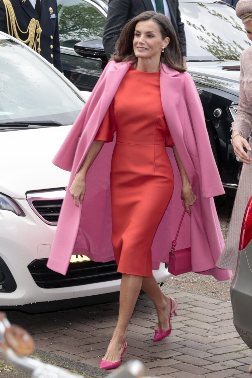 La Reina Letizia con un total look de Carolina Herrera en la Visita de Estado de los Reyes de España a Países Bajos
