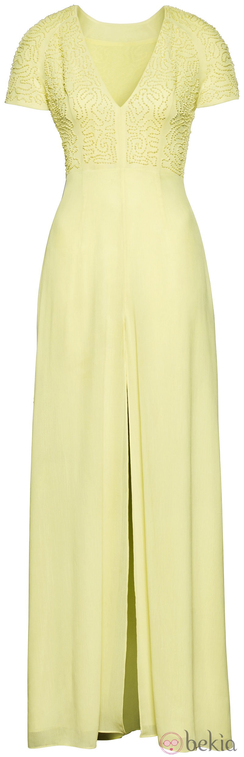 Vestido largo amarillo de la colección H&M Conscious