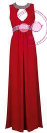 Vestido rojo con detalles plateados de la colección fiesta de Vicky Martín Berrocal