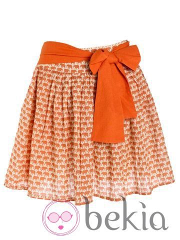 Falda naranja con estampado de la nueva marca de ropa Veraluna