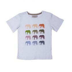 Camiseta blanca con elefantes de la nueva marca de ropa 'Veraluna'