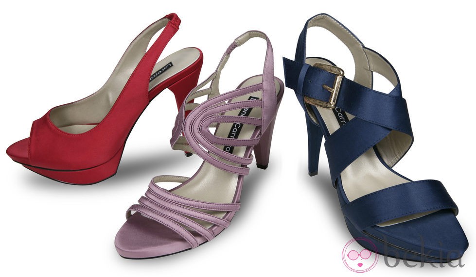 Sandalias  roja, violeta y azul de la colección primavera/verano 2012 de Lorena Carreras