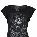 Camiseta de calaveras de la nueva colección Metalhead Clothing by Pilar Rubio