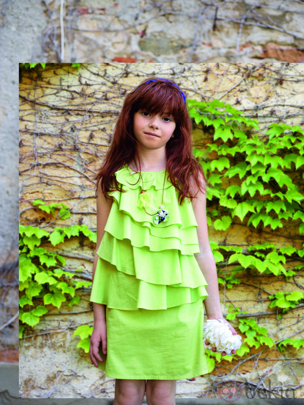 Vestido verde mint de la colección verano 2012 de Benetton Niños