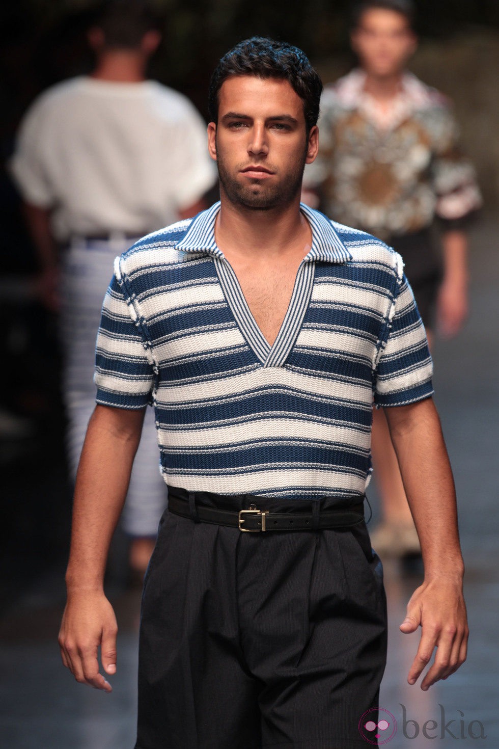Polo de rayas de Dolce&Gabbana en Semana de la Moda masculina de Milán