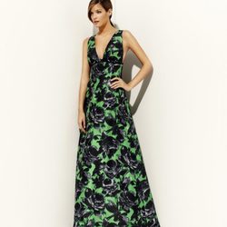 Vestido verde estampado de la colección primavera/verano 2012 de Alta Costura de Pedro del Hierro
