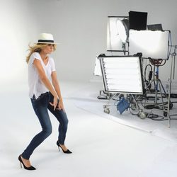 Heidi Klum rodando el spot promocional de los nuevos jeans de Jordache