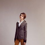 Pantalones color mostaza y chaqueta de cuadrso de I.Code otoño/invierno 2012/2013