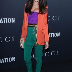 Camilla Belle, color block según Gucci