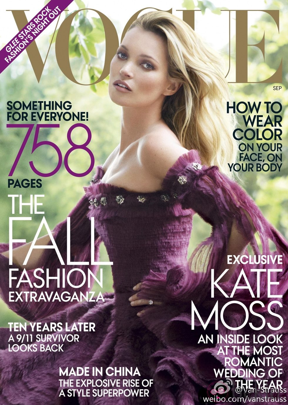 Kate Moss, portada de Vogue USA en septiembre de 2011