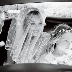 Kate Moss, su padre y su hija, Lila Grace, en Vogue