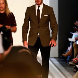 David Beckham con traje en la Semana de la Moda de Nueva York