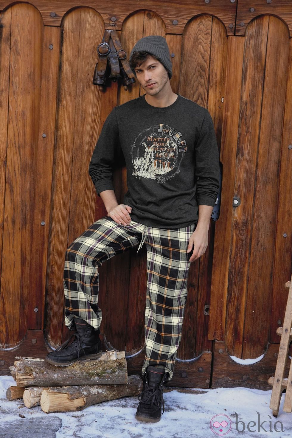 Pijama de hombre de cuadros de Jockey para la colección de invierno 2013