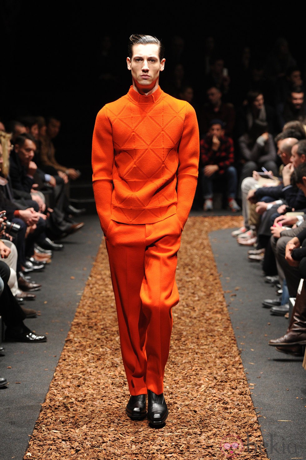 Look naranja de la colección otoño/invierno 2013/2014 de Z Zegna en la Semana de la Moda Masculina de Milán