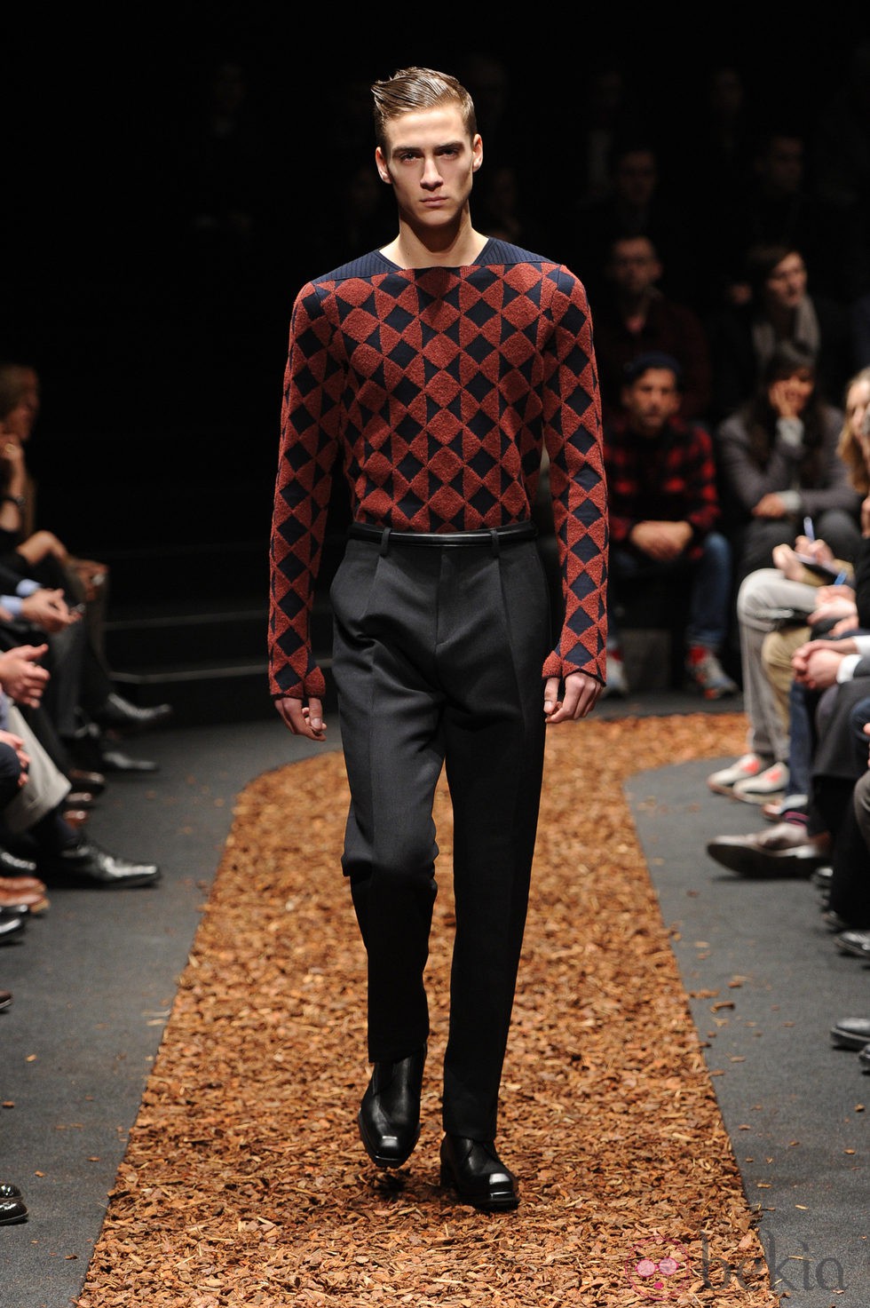 Jersey de rombos de la colección otoño/invierno 2013/2014 de Z Zegna en la Semana de la Moda Masculina de Milán