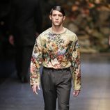 Jersey floreado de la colección otoño/invierno 2013/2014 de Dolce & Gabbana en la Semana de la Moda Masculina de Milán