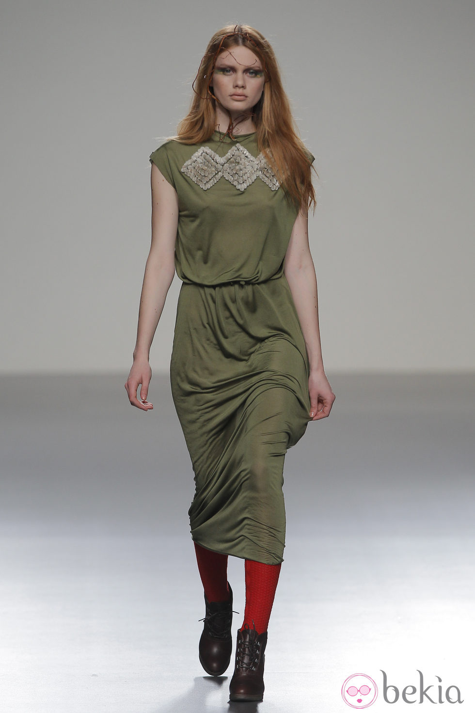 Vestido verde de la colección otoño/invierno 2013/2014 de HOWL by Maria Glück en El Ego de Madrid Fashion Week