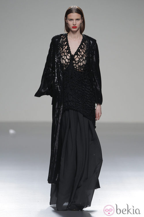 Look total black de la colección otoño/invierno 2013/2014 de Pablo Erroz en El Ego de Madrid Fashion Week