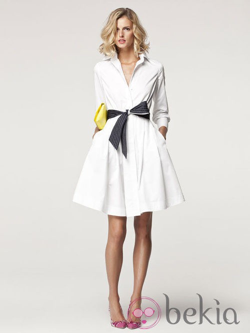 Vestido blanco de la colección primavera/verano 2013 de Carolina Herrera